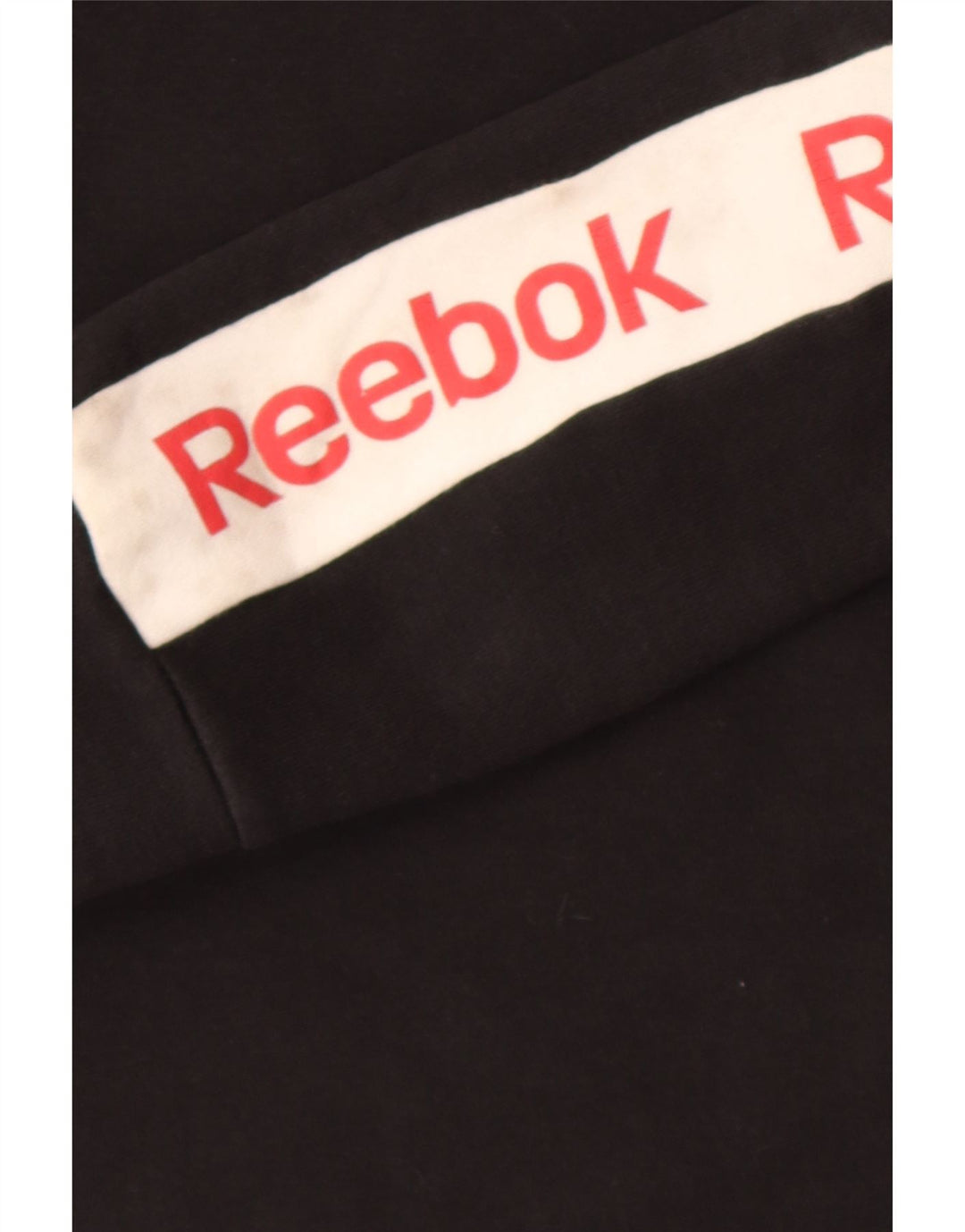 REEBOK Womens Oversized Crop Sweatshirt Jumper UK 12/14 Medium Black