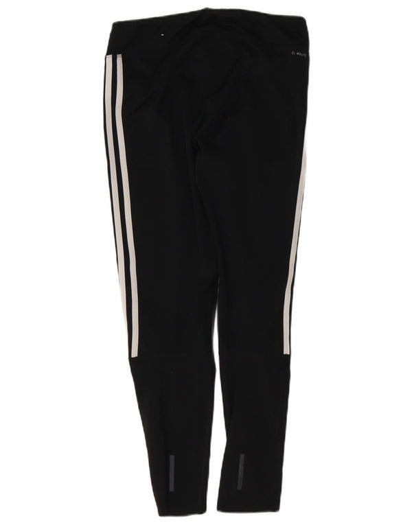 Adidas Womens Crop Leggings UK 12/14 Medium Black Polyester Sports