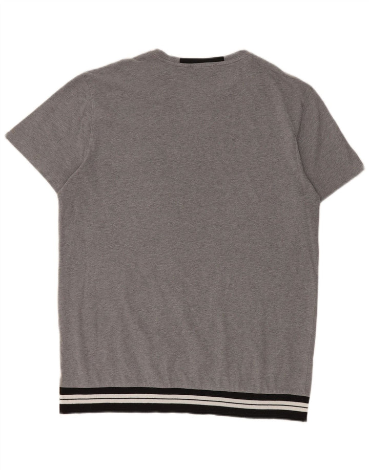 Paolo Pecora Herre T-shirt Top Medium Grey Colourblock