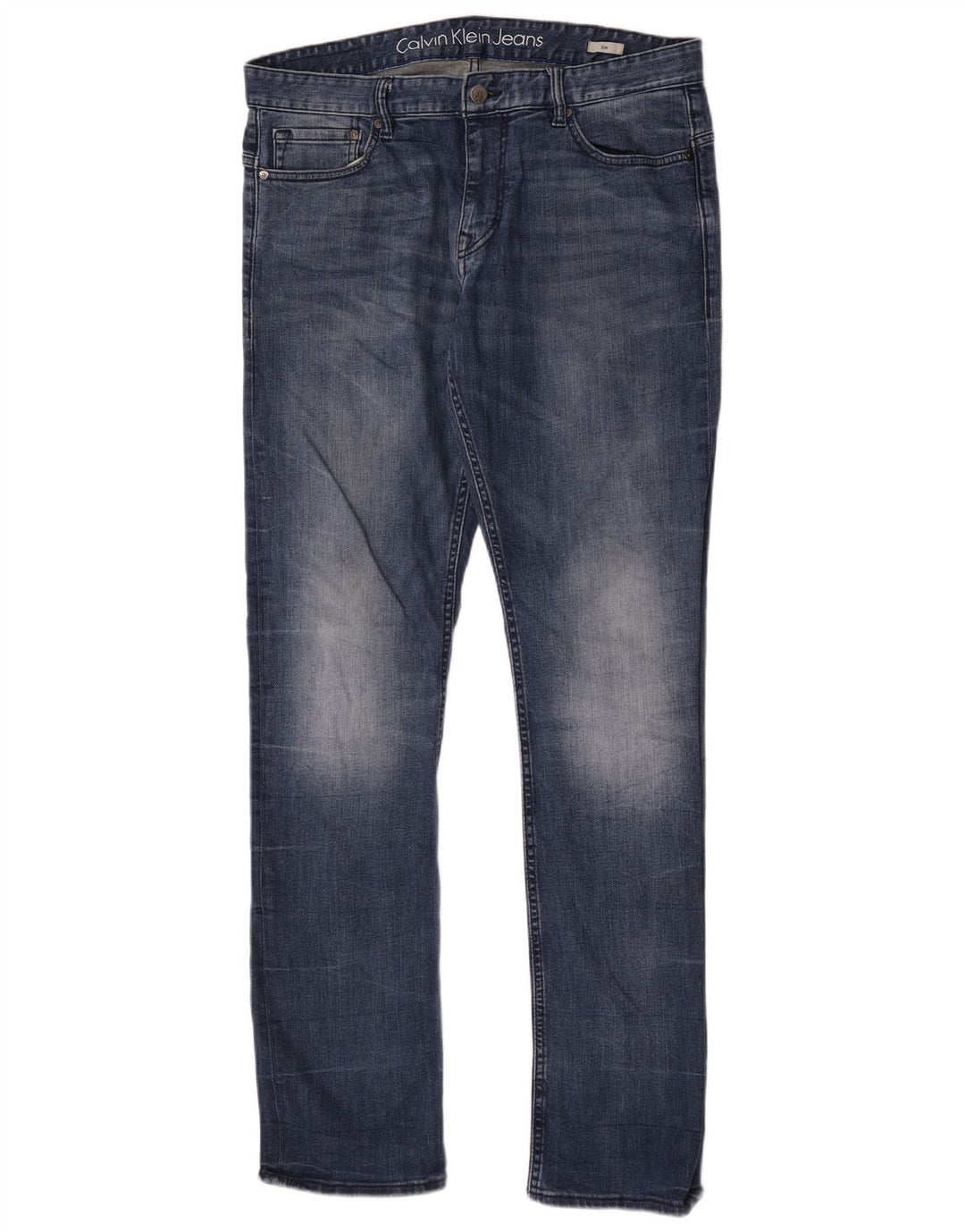 Calvin Klein Herre Slim Jeans W34 L34 Blå Bomuld