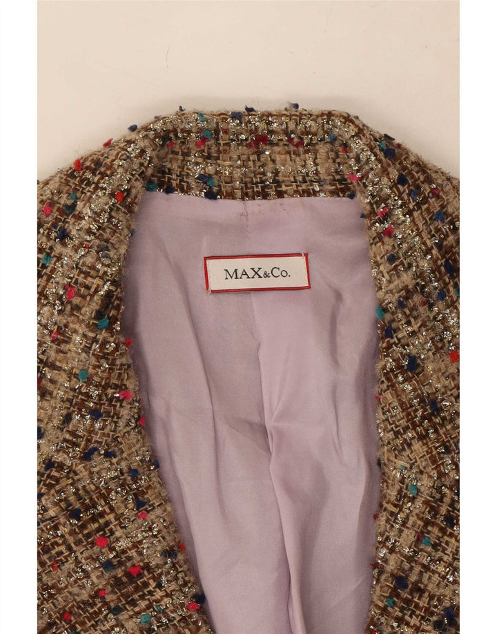 Max & Co. Dame blazerjakke UK 10 Small Beige Flecked Wool
