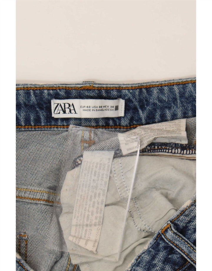 Zara Dame Distressed Slim Jeans EU 40 Medium W30 L28 Blå Bomuld