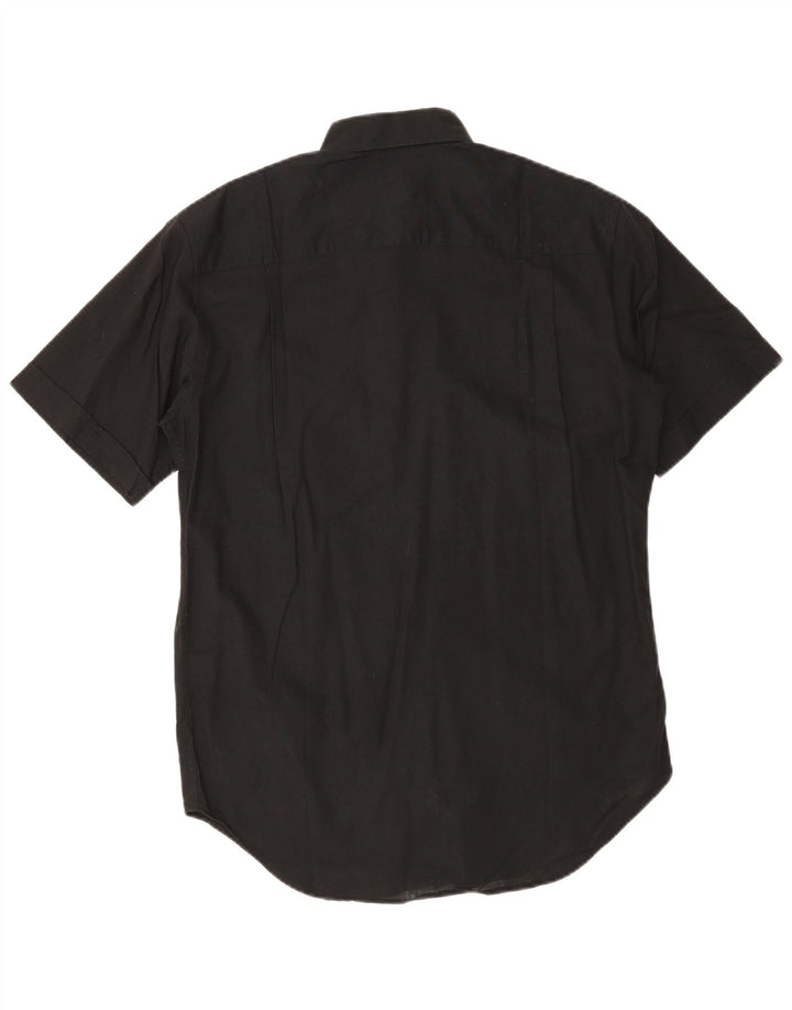 Trussardi Kortærmet Herreskjorte Størrelse 40 151/2 Medium Sort