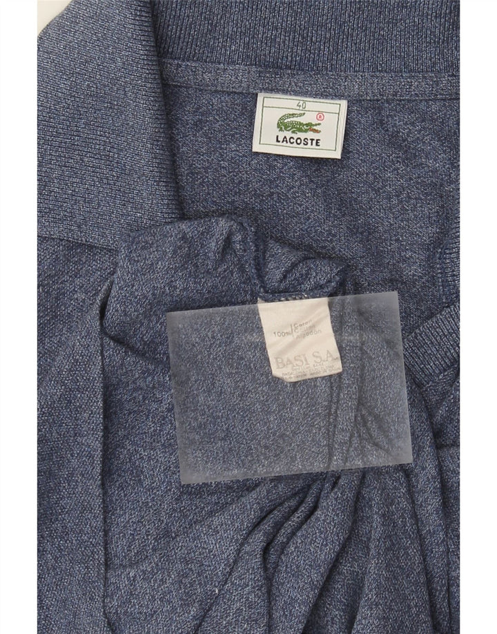 Lacoste Dame Polo Shirt Størrelse 40 Medium Navy Blue Flecked Bomuld
