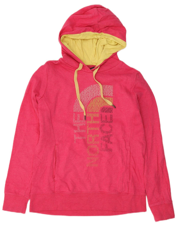 The North Face Dame Hooded Grafisk Hoodie Jumper UK 12 Medium Pink Sports