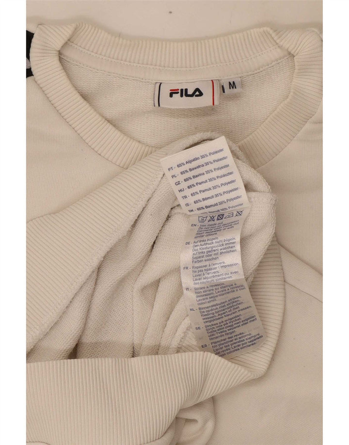 Fila Herre grafisk sweatshirt Jumper Medium Hvid Colourblock Bomuld