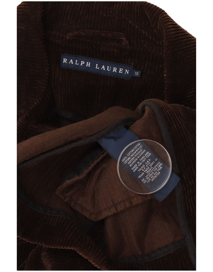 Ralph Lauren Dame 3 Button Blazer Jacket US 10 Large Brown Colourblock