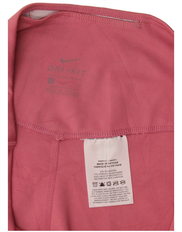 Nike Dame Dri Fit Grafiske Leggings UK 14 Large Pink Polyester
