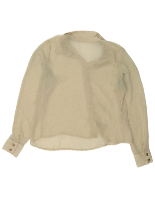Vintage Dame Se Through Shirt UK 14 Medium Beige