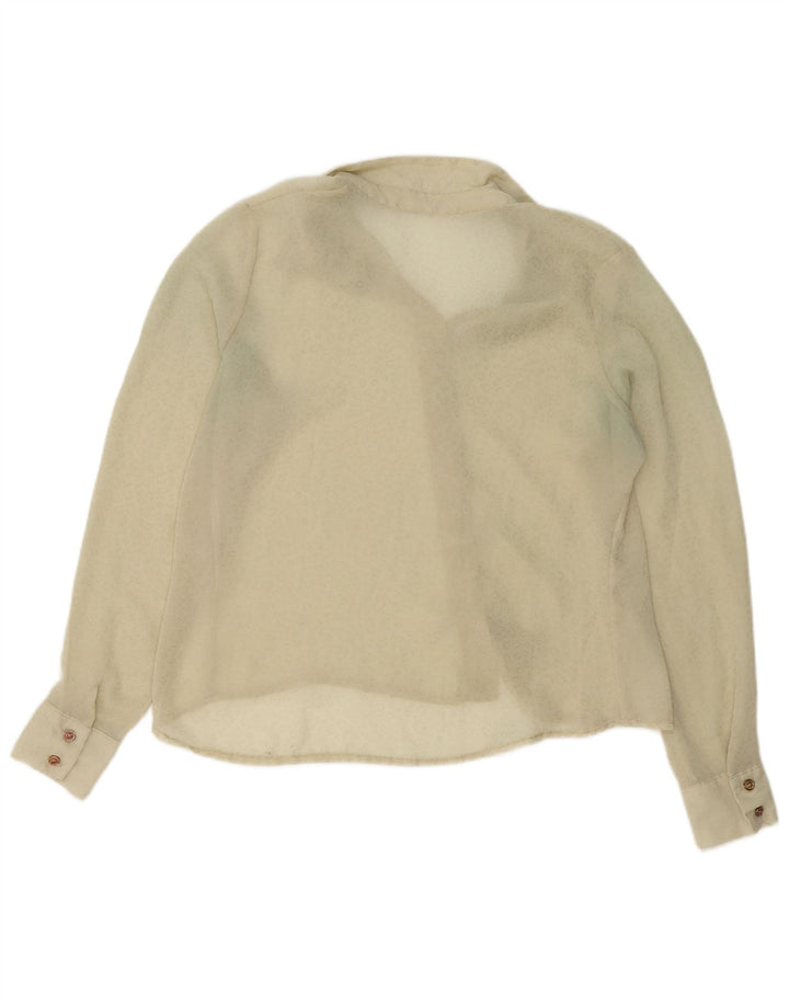 Vintage Dame Se Through Shirt UK 14 Medium Beige