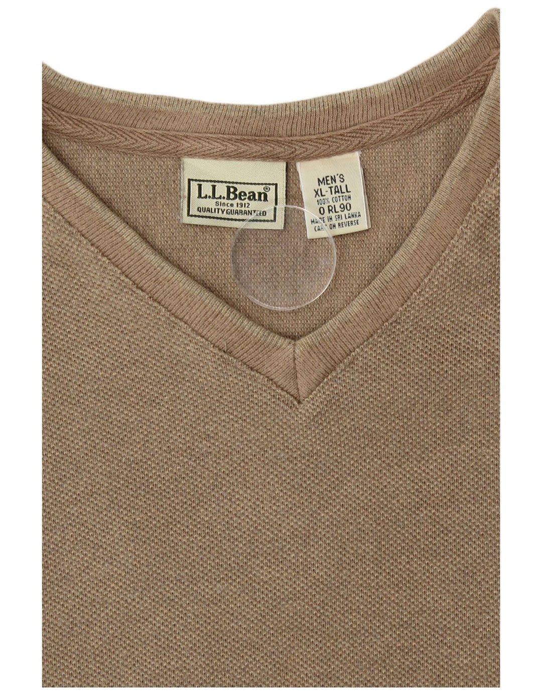 L.L.Bean Herre Top Langærmet XL Beige Bomuld