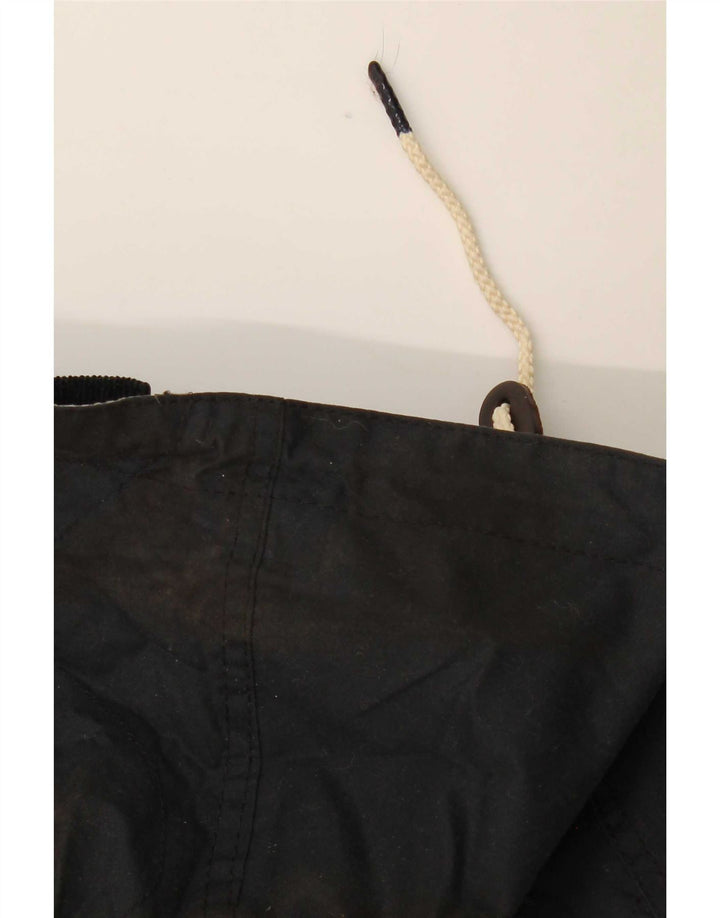 Barbour Dame Hætte Oversized Parka Jacket UK 10 Small Black Bomuld