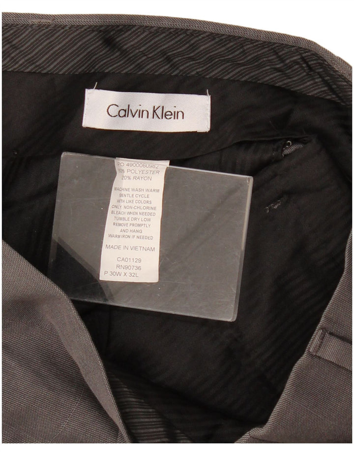 CALVIN KLEIN Lige jakkesæt til mænd W30 L32 Grå ternet polyester