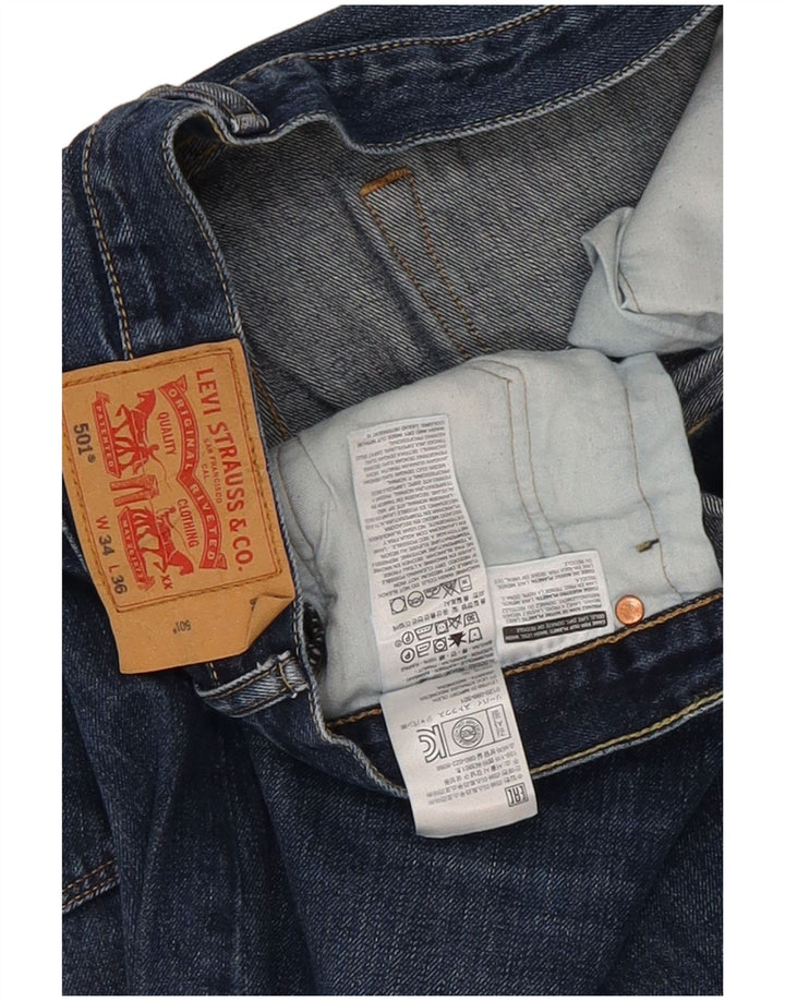 Levi's Herre 501 lige jeans W34 L36 blå bomuld