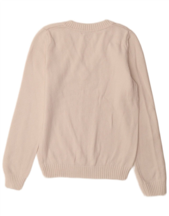 Lacoste Dame V-hals sweater Størrelse 36 Lille hvid bomuld