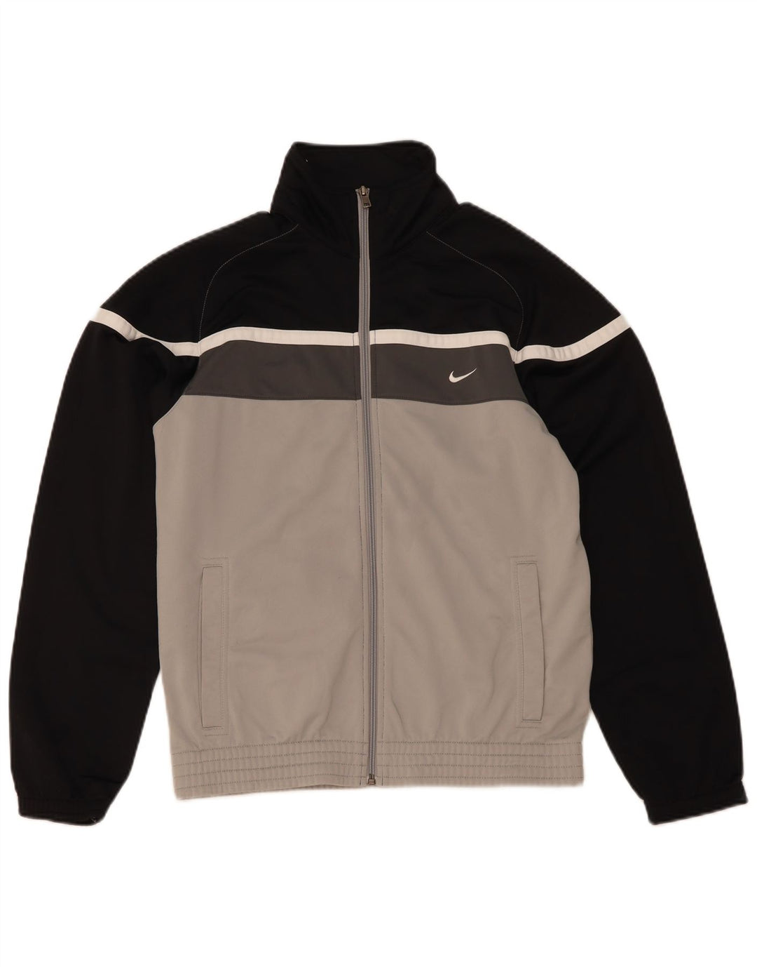Nike Træningsdragt til mænd, topjakke UK 36/38 Small Grey Colourblock Polyester