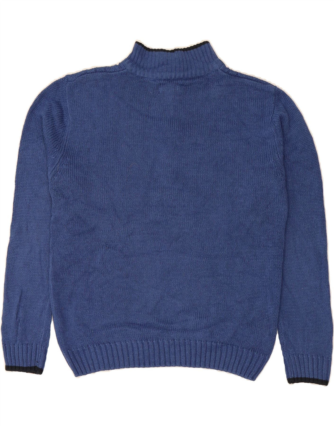 PIERRE CARDIN Womens Zip Neck Jumper Sweater UK 14 Medium Blue Acrylic Vintage Pierre Cardin and Second-Hand Pierre Cardin from Messina Hembry 