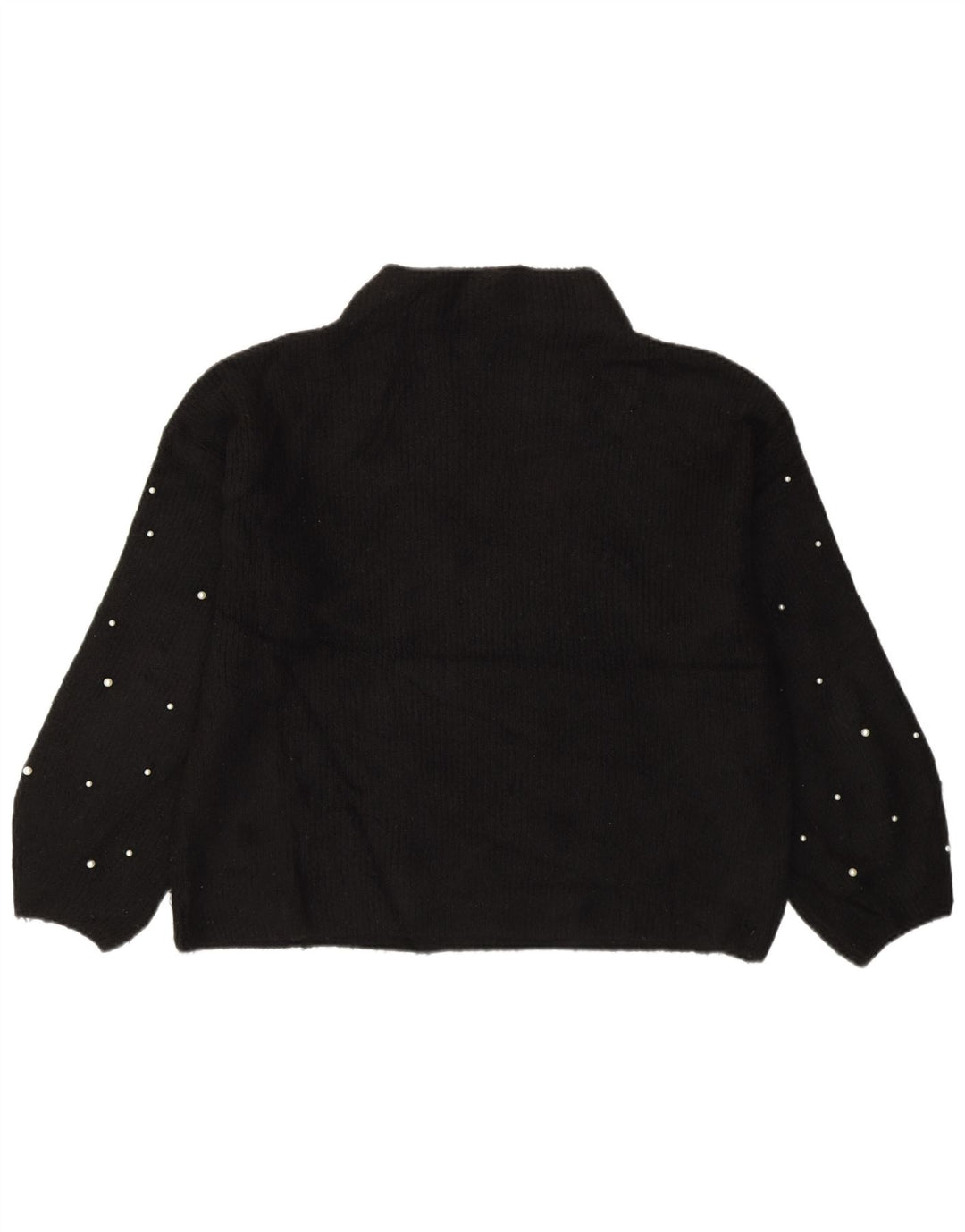 Marks & Spencer Dame Turtle Neck Jumper Sweater UK 14 Large Black Acryl