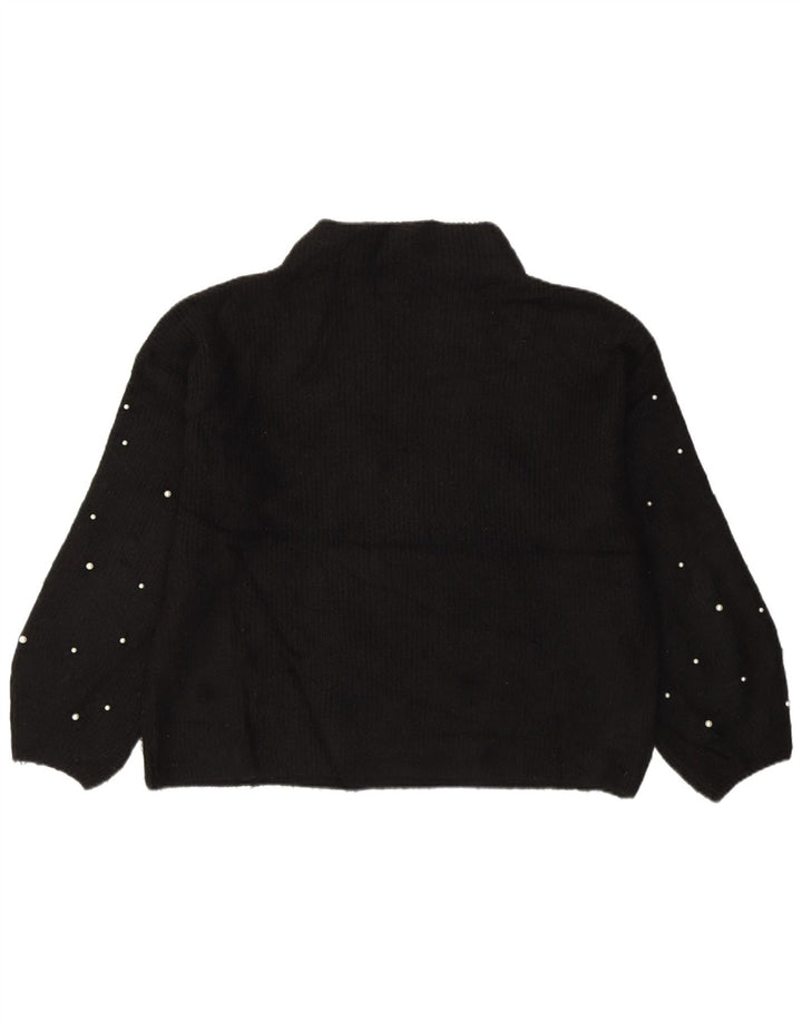 Marks & Spencer Dame Turtle Neck Jumper Sweater UK 14 Large Black Acryl