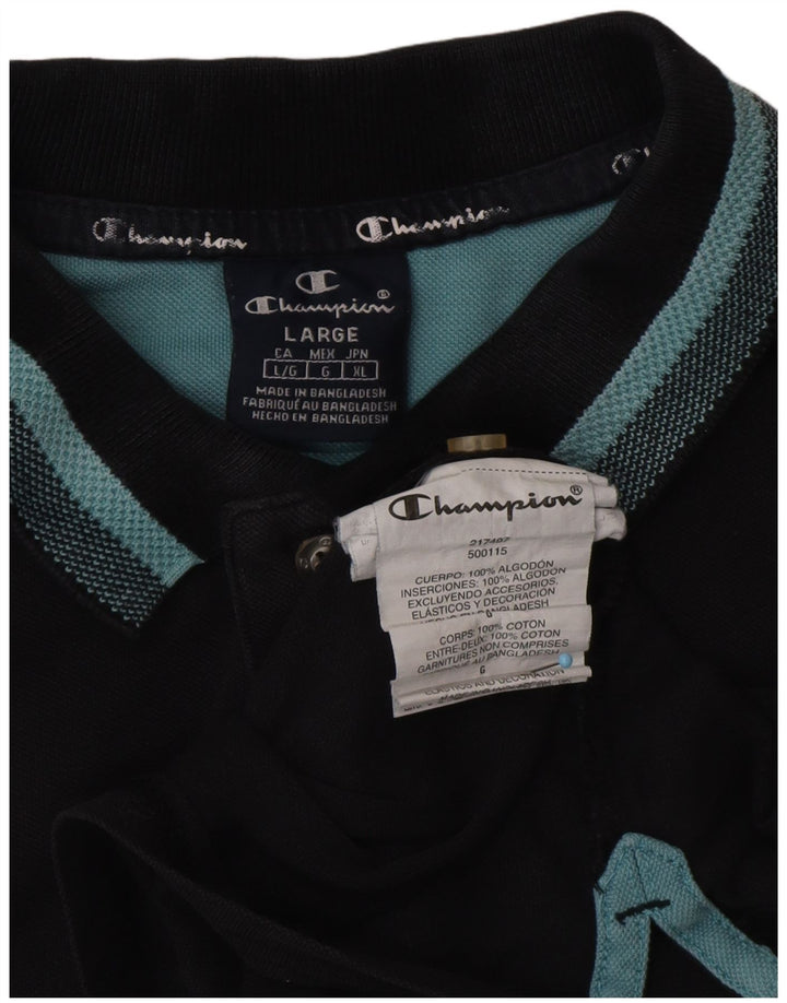 CHAMPION Poloshirt til mænd Stor sort bomuld