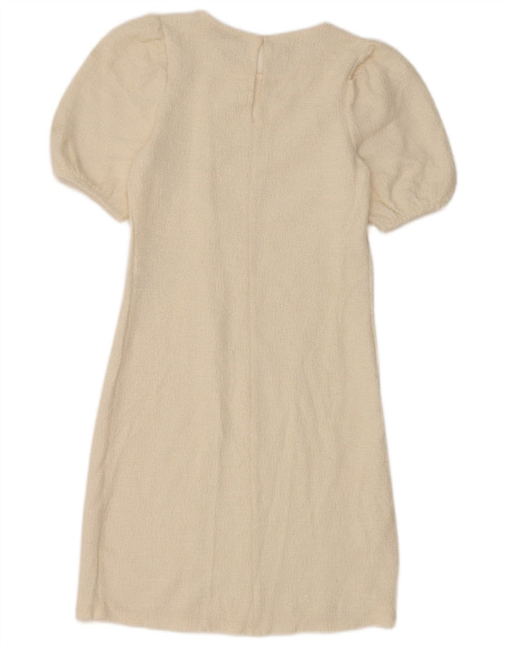 Zara Womens Sheath Dress UK 8 Small White Bomuld
