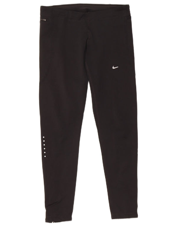 Nike Dame Dri Fit træningsdragt Bukser UK 14 Medium Sort Polyester