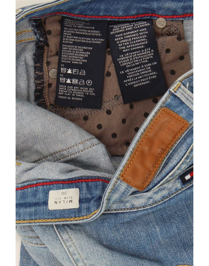 Tommy Hilfiger Dame Milan Distressed Denim Shorts Medium W30 Blå