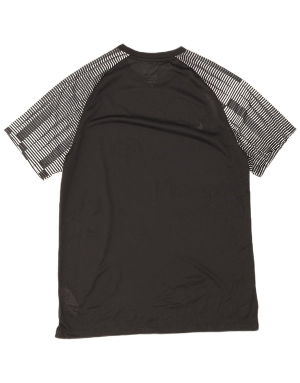 Nike Mens Dri Fit Slim T-Shirt Top XL Black Pinstripe Polyester