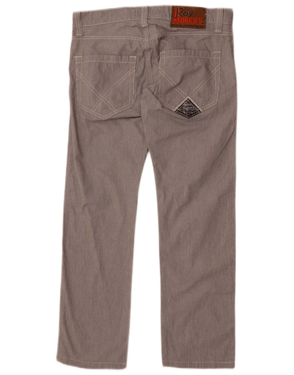 Roy Rogers Straight Chino-bukser til mænd W32 L28 Grå nålestribet bomuld