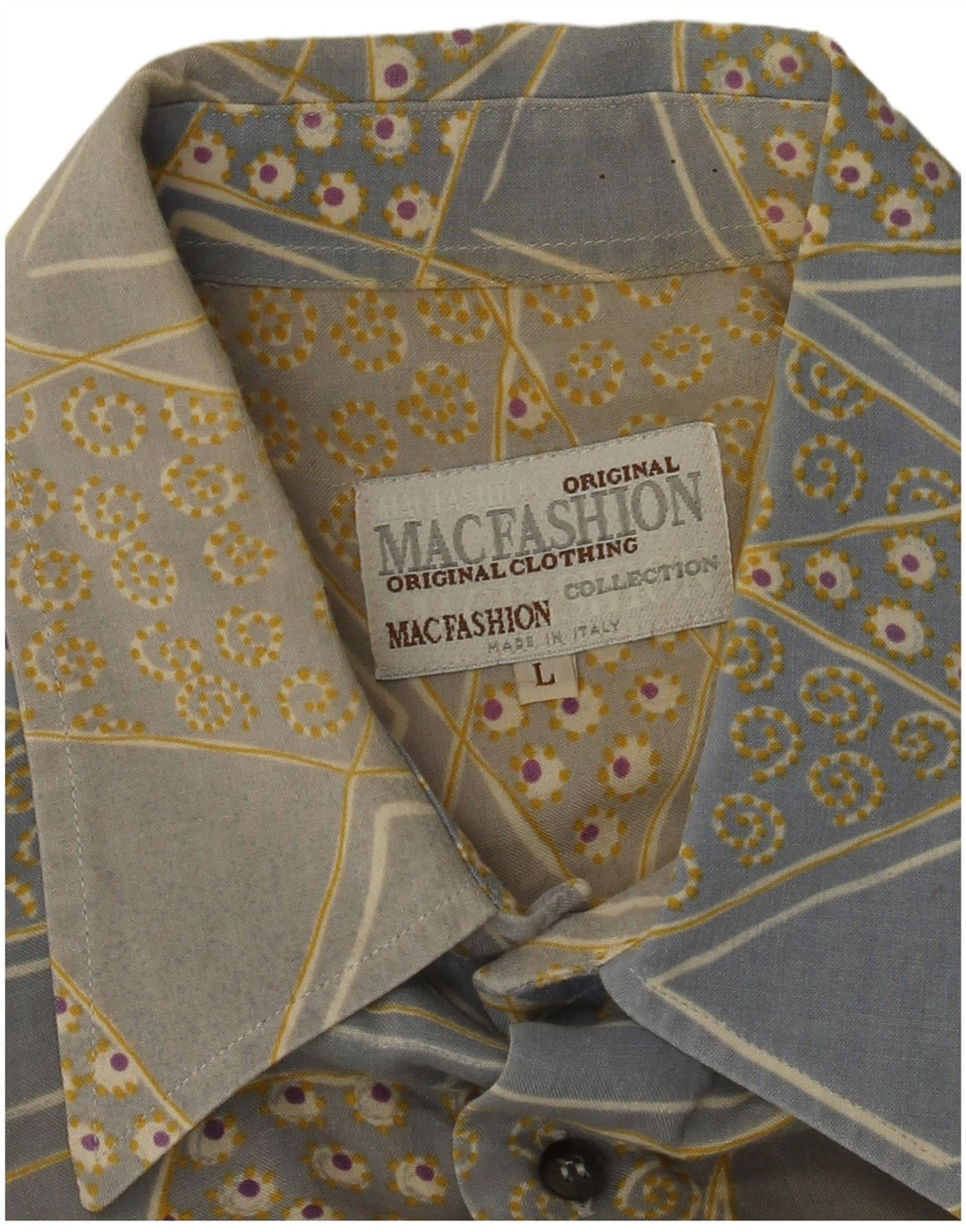 MAC FASHION Kortærmet herreskjorte Stor Blå Geometrisk