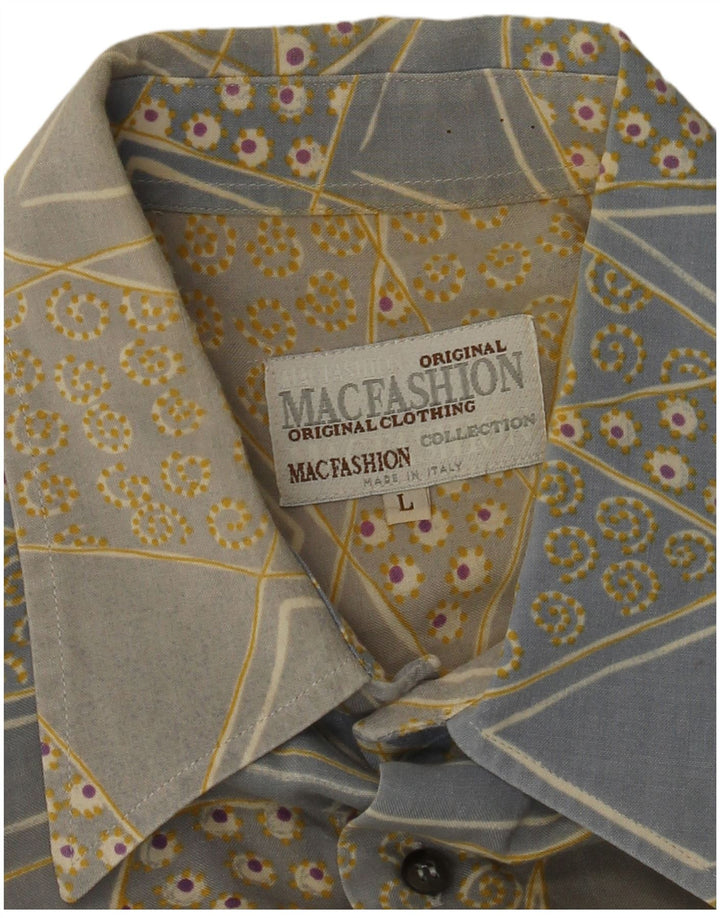 MAC FASHION Kortærmet herreskjorte Stor Blå Geometrisk