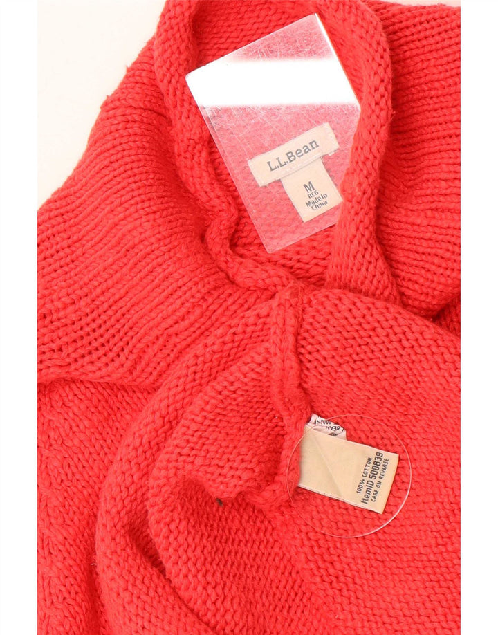 L.L.Bean Dame Turtle Neck Sweater UK 12 Medium Rød Bomuld