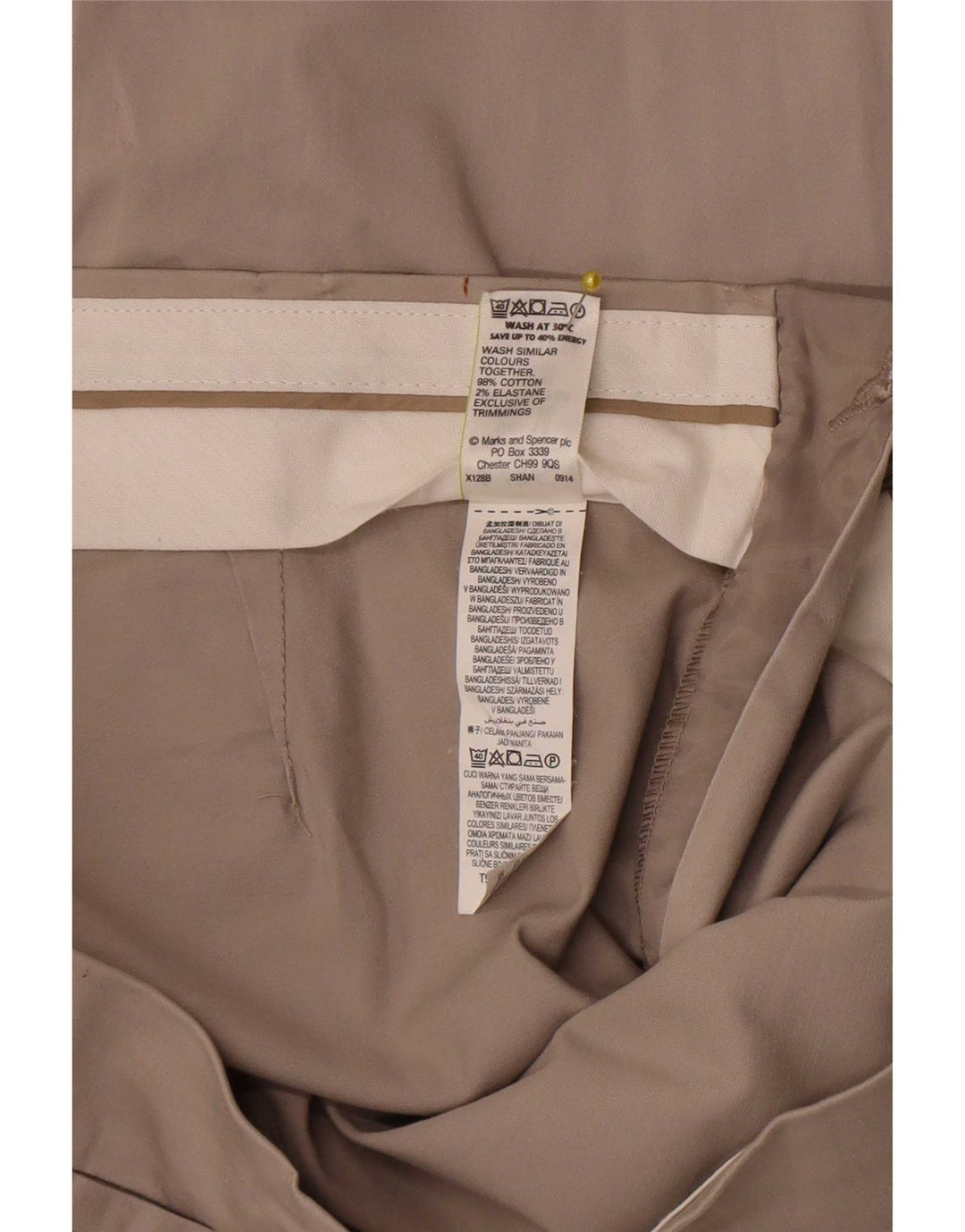 Marks & Spencer Dame Capri Bukser W30 L20 Beige Bomuld
