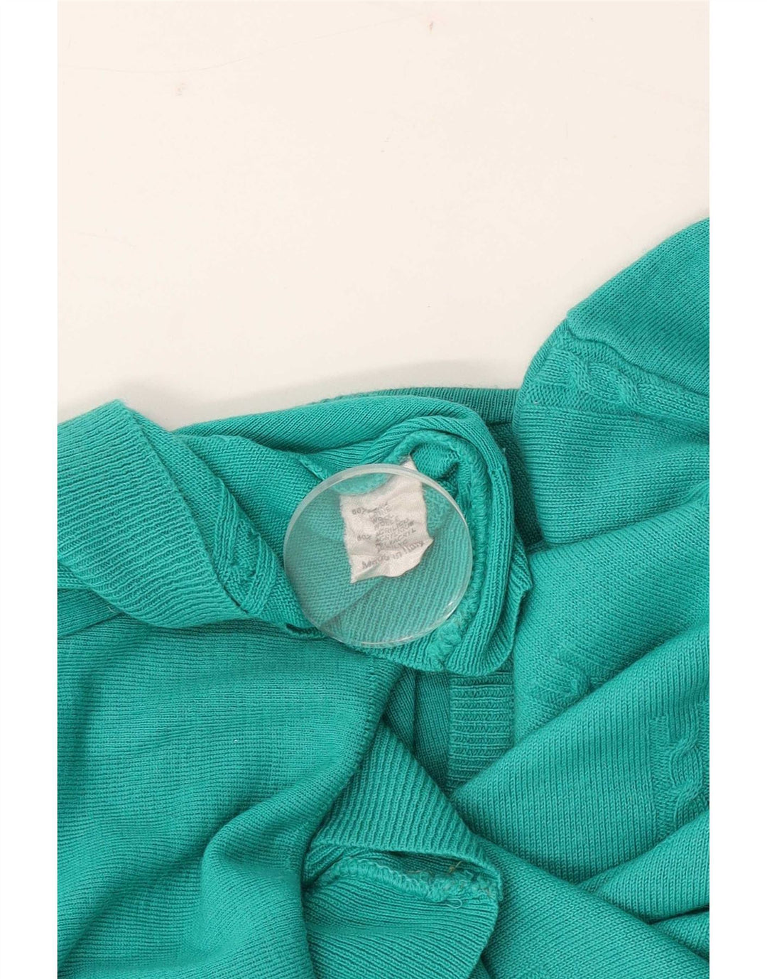 Vintage Herre V-hals sweater Stor turkis uld