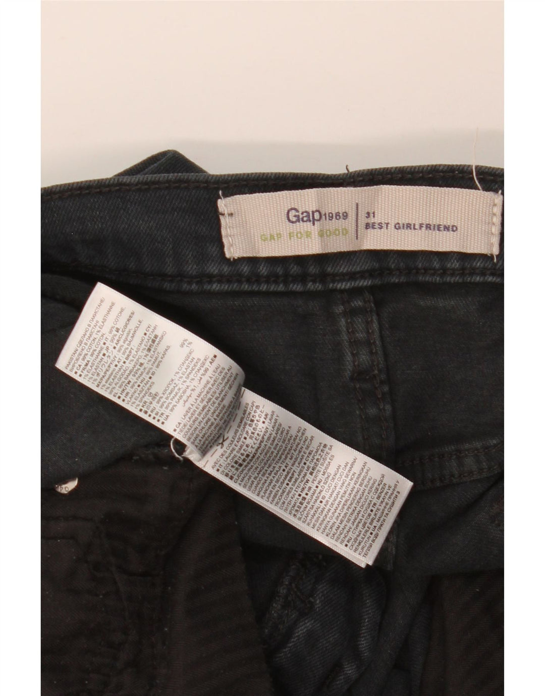 GAP Womens Girlfriend Slim Jeans W31 L27 Sort Bomuld