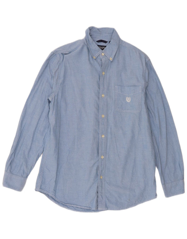Chaps Mens Shirt Medium Blue Cotton