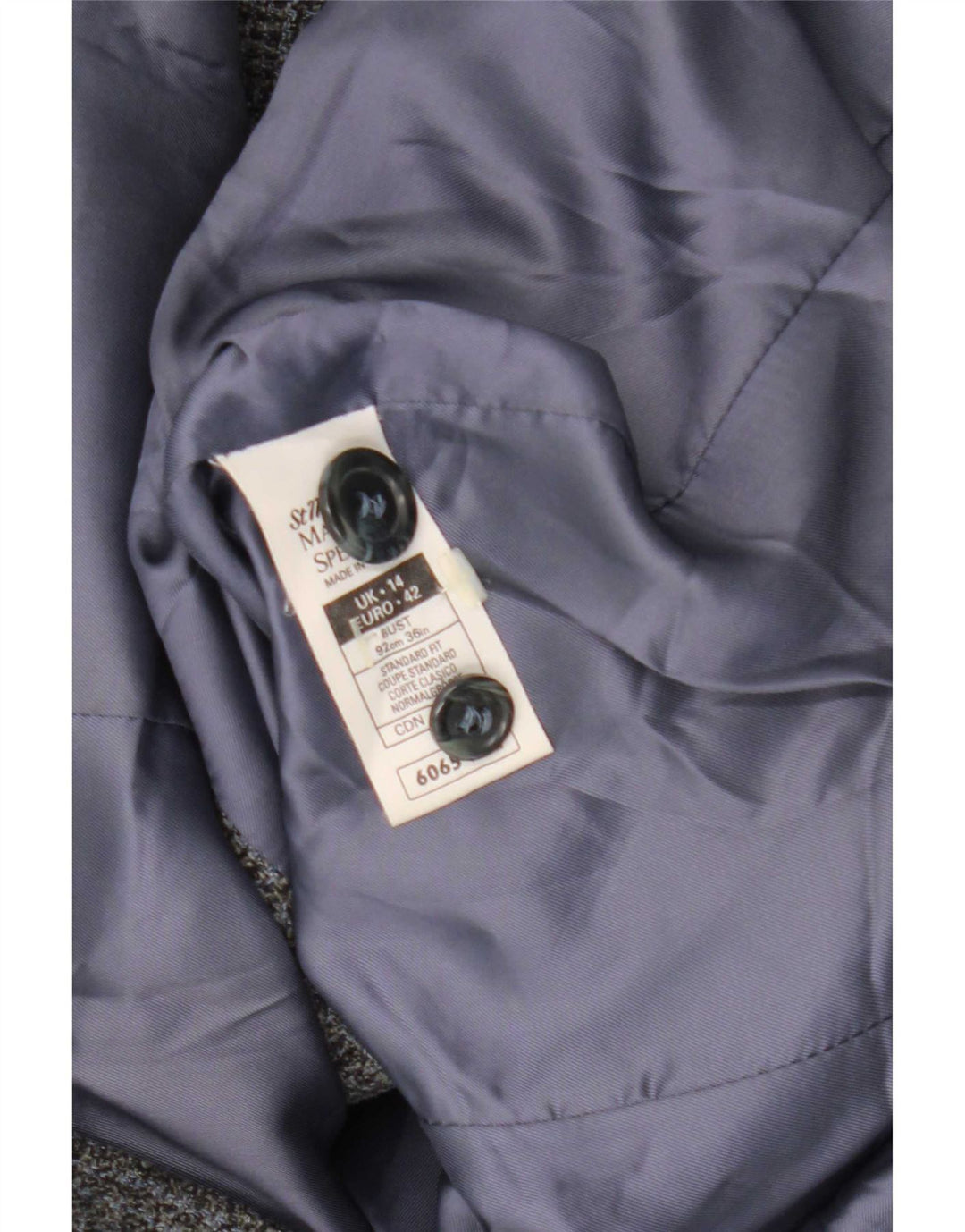Marks & Spencer Dame Standard Fit Blazer Jacket UK 14 Medium Grey