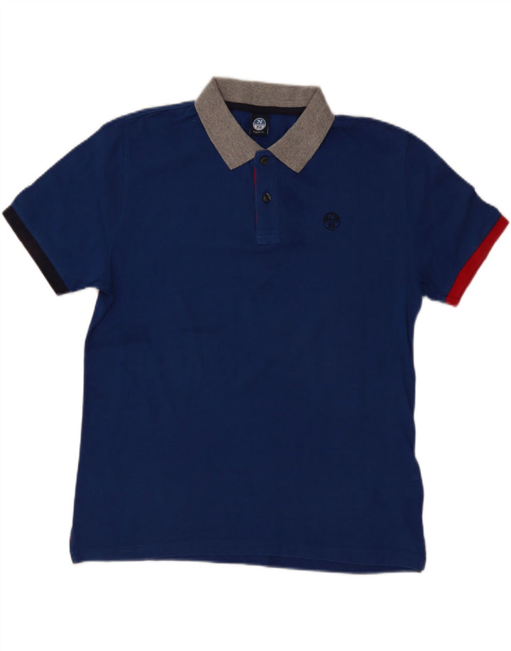 North Sails Herre Regular Fit Polo Shirt Medium Navy Blue Colourblock Bomuld