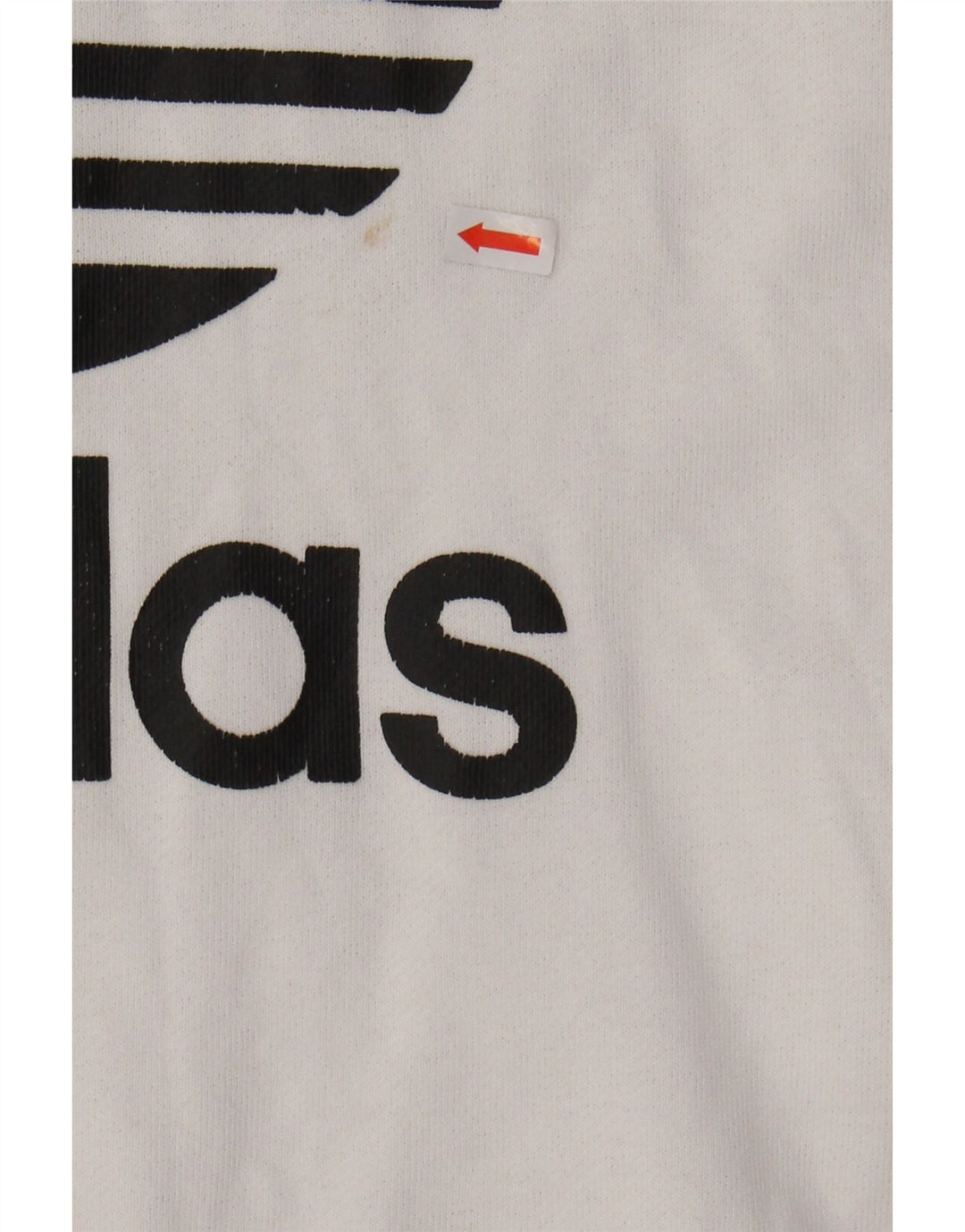 ADIDAS Womens Graphic Sweatshirt Jumper UK 16 Large White Cotton Vintage Adidas and Second-Hand Adidas from Messina Hembry 