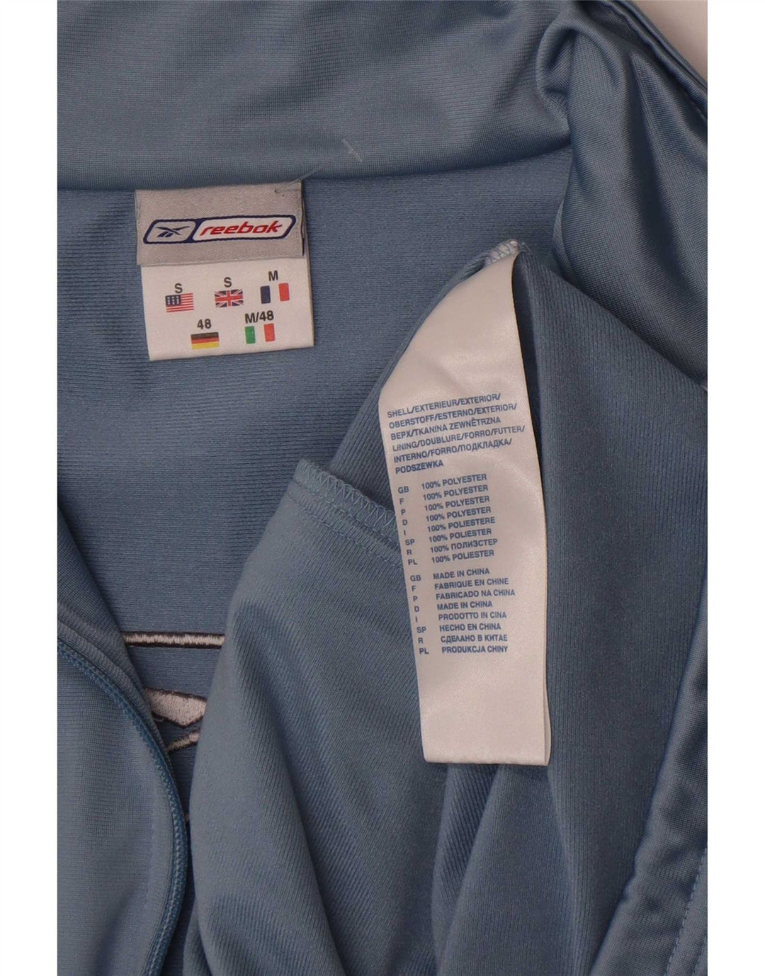 Reebok Herre Grafisk Loose Fit Træningsdragt Top Jakke Lille Blå Polyester