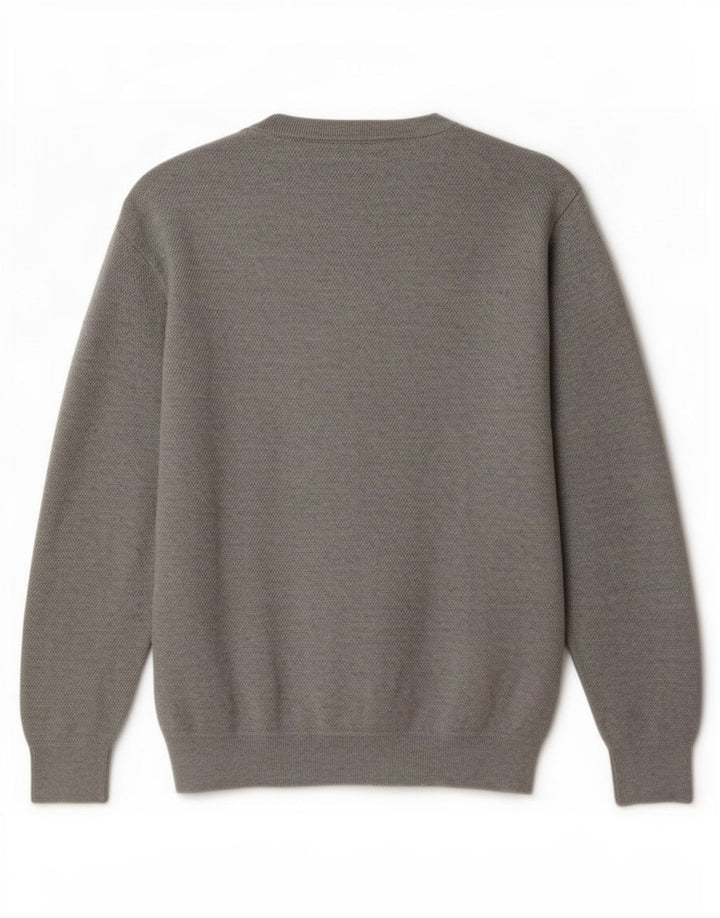 Massimo Dutti Herre Crew Neck Jumper Sweater Stor Grå Bomuld
