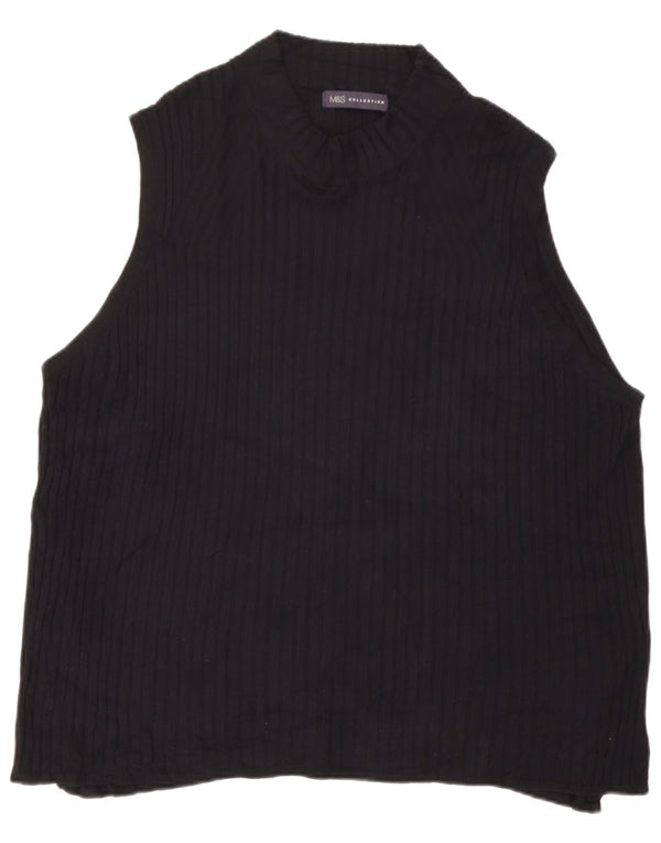 Marks & Spencer Damevest Top UK 24 4XL Sort Viscose