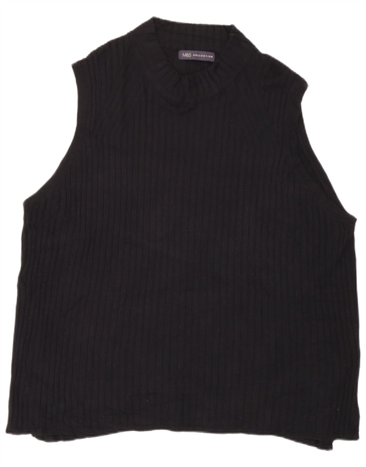 Marks & Spencer Damevest Top UK 24 4XL Sort Viscose