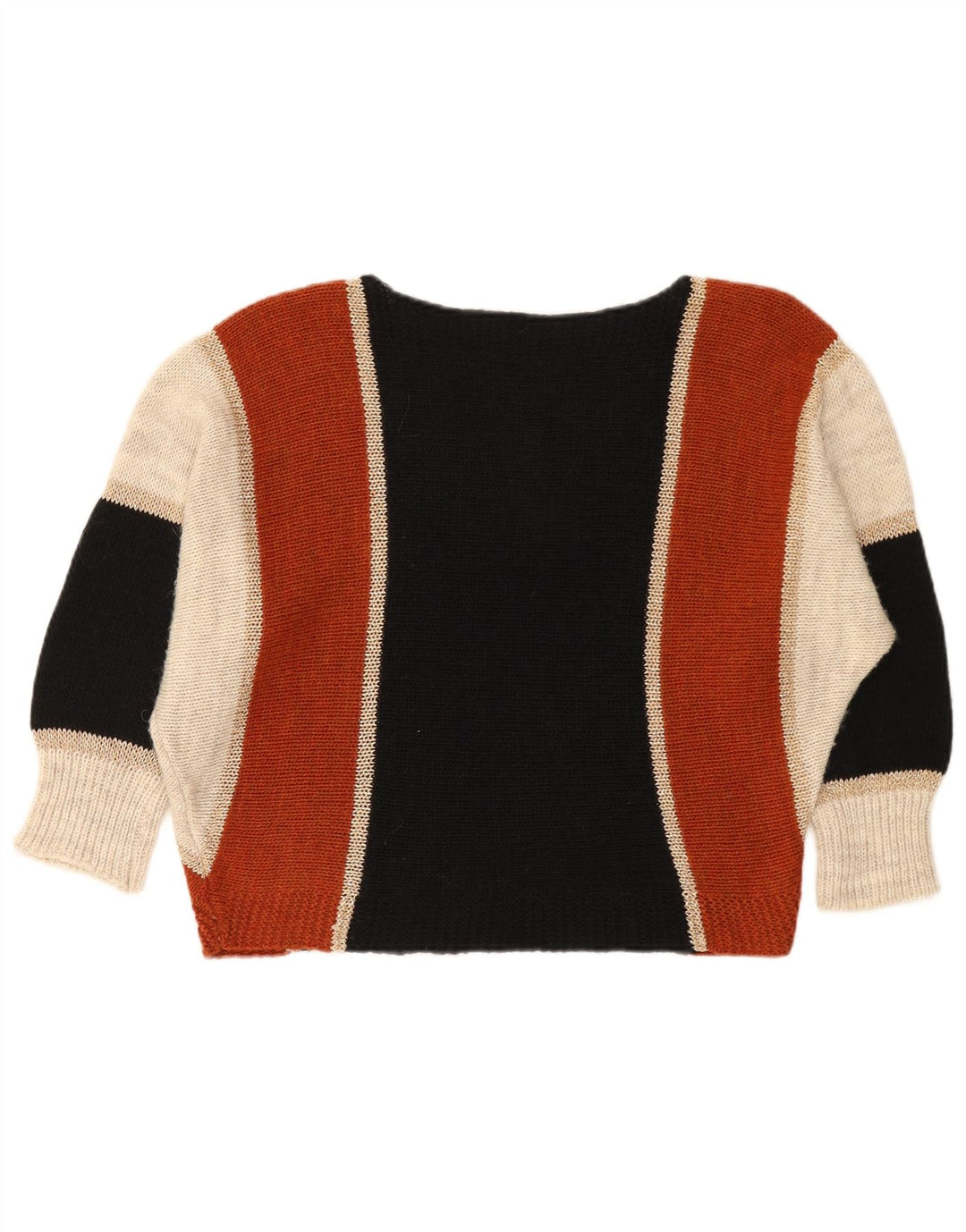 Vintage Dame Boat Neck Jumper Sweater UK 16 Stor Flerfarvet