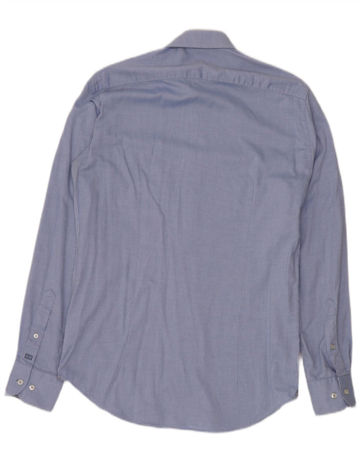 TOMMY HILFIGER Skræddersyet herreskjorte str. 37 14 1/2 Lille blå bomuld