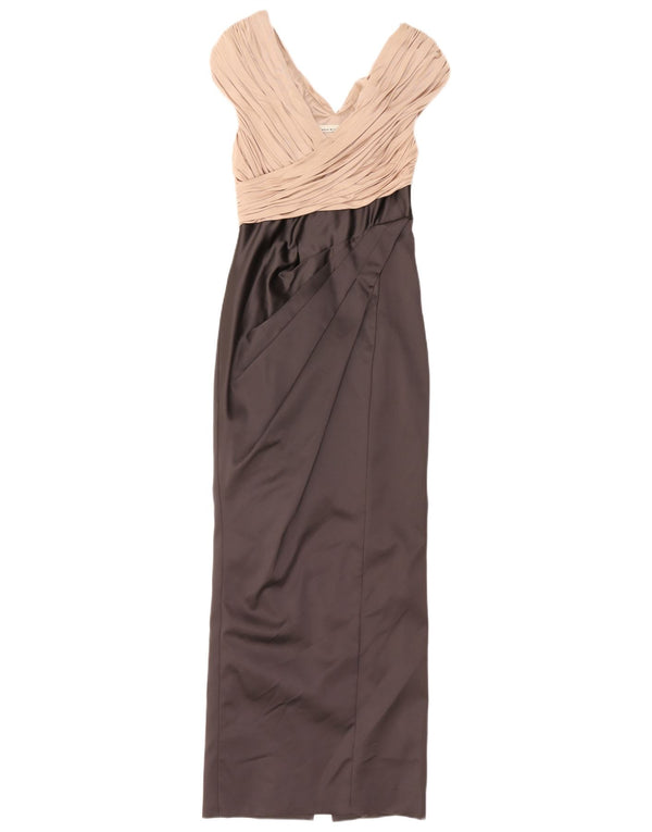 Karen Millen Dame ærmeløs Maxikjole UK 10 Small Grey Colourblock