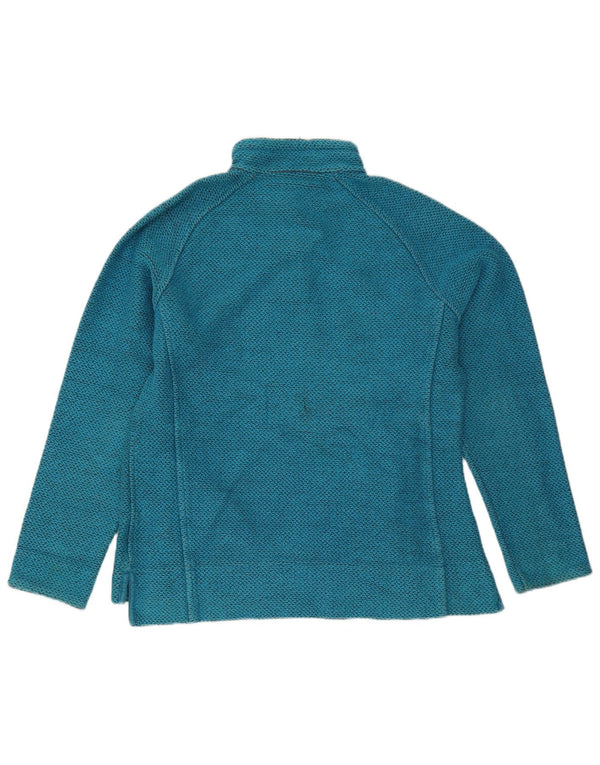Weird Fish Womens Zip Neck Sweatshirt Jumper UK 16 Large Blue Cotton