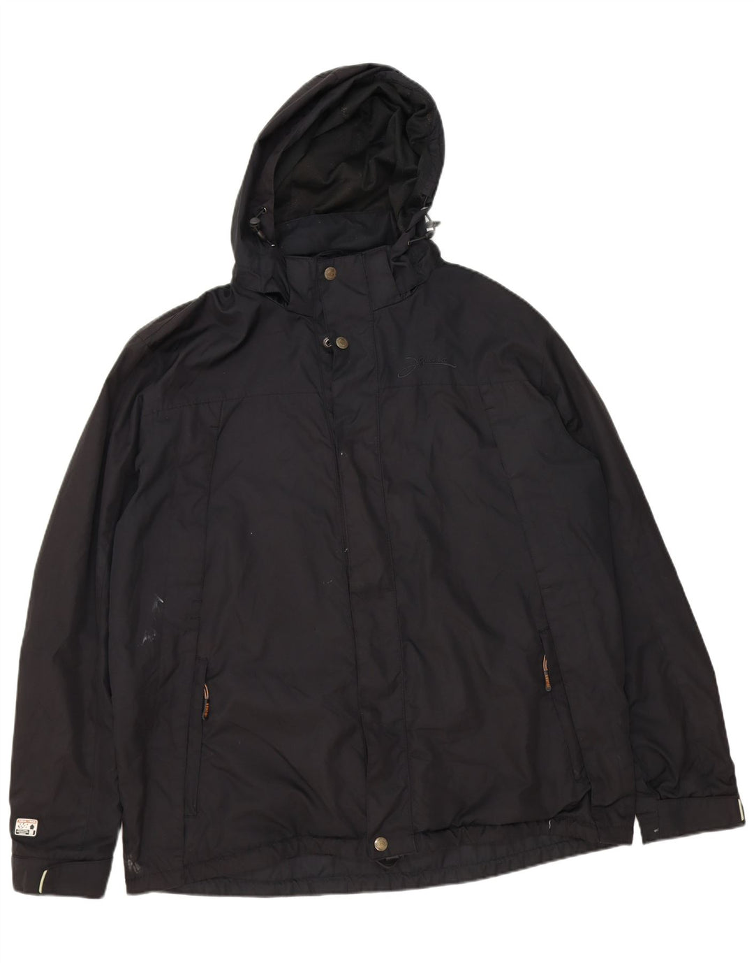 IGUANA Mens Hooded Rain Jacket UK 44 2XL Black Polyester