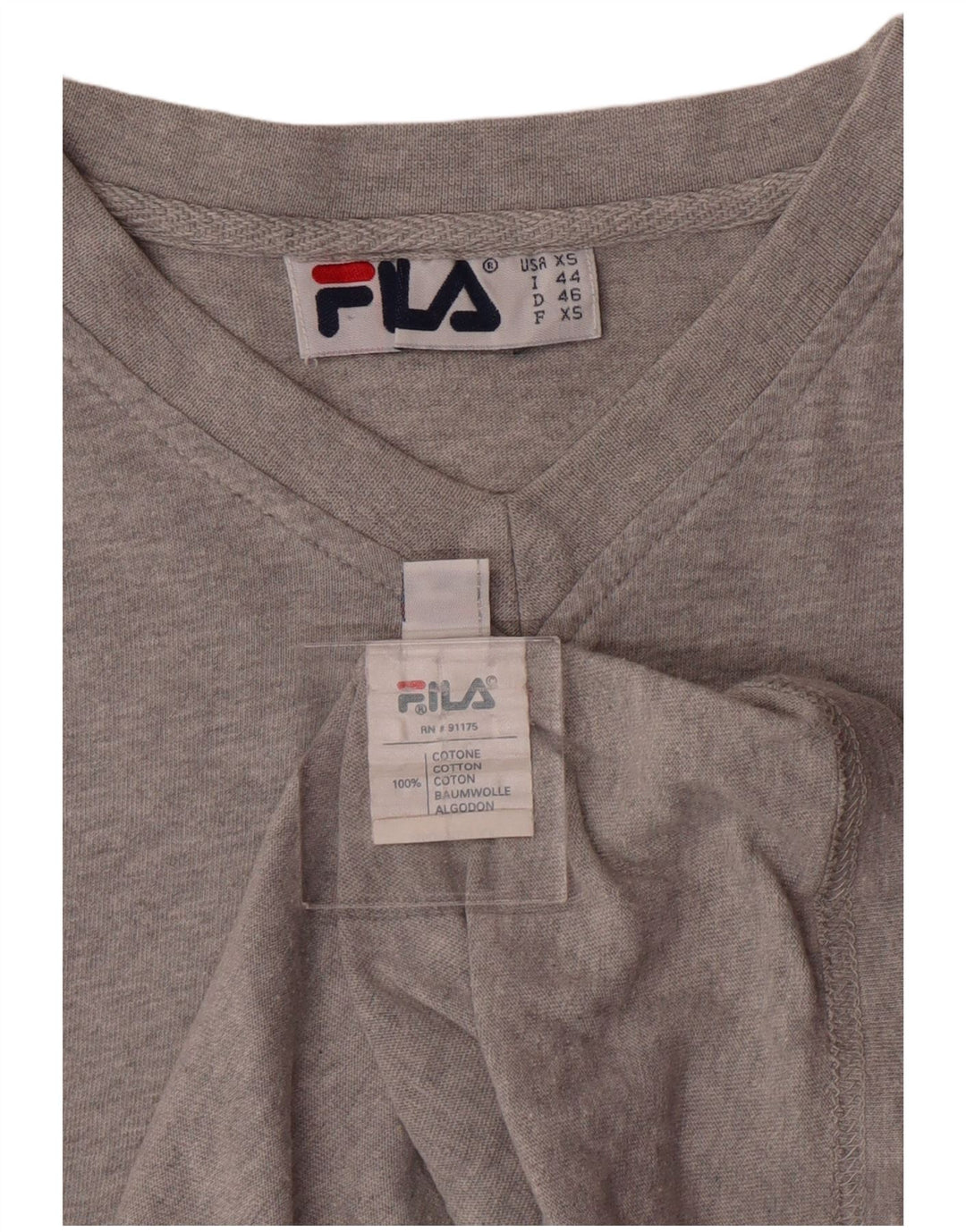 Fila Herre T-Shirt XS Grå Bomuld