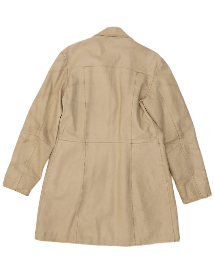 Vintage læderfrakke til kvinder IT 46 Large Beige